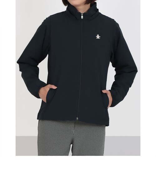 2way 長袖 半袖【マンシングウェア】未使用タグ付き 撥水 ジャケット 黒 M マンシングウェア MUNSINGWEAR はっ水袖取れ2WAYブルゾン｜ルコック
