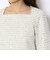 コットンレーヨンミックスツイード スクエアネックプルオーバー