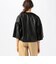 【別注】金子綾×TOMORROWLAND ウェットフェイクレザー ラッフルスリーブブラウス