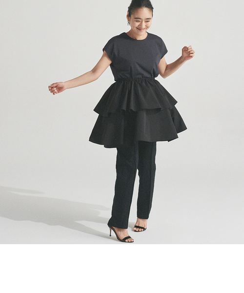 Tomorrowland×金子綾】ポリエステルシルクタフタチュチュブラウス 別注