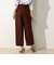 リネンレーヨン ワイドクロップドパンツ