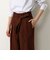 リネンレーヨン ワイドクロップドパンツ