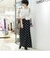 ポリエステルドットプリント アシンメトリーワイドパンツ