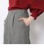 ウールハウンドトゥース フロントタッククロップドパンツ