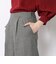 ウールハウンドトゥース フロントタッククロップドパンツ