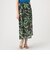 プラッドリーフプリント ティアードロングスカート
