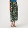 プラッドリーフプリント ティアードロングスカート