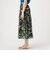プラッドリーフプリント ティアードロングスカート