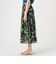 プラッドリーフプリント ティアードロングスカート