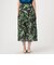 プラッドリーフプリント ティアードロングスカート