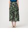 プラッドリーフプリント ティアードロングスカート