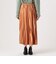 レザーライクサテンプリーツ ミディスカート