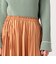 レザーライクサテンプリーツ ミディスカート