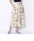 ポリエステルフラワープリント ダブルタックフレアスカート