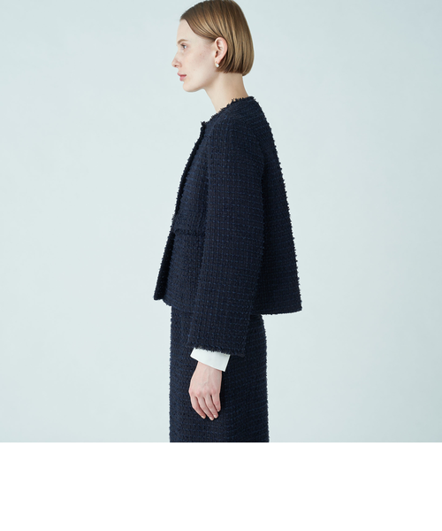 ミックスヤーンツイード ノーカラージャケット｜トゥモロ－ランドの