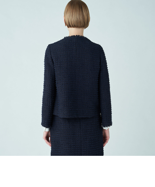 ミックスヤーンツイード ノーカラージャケット｜トゥモロ