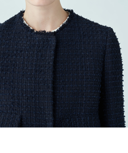 Ballsey ミックスヤーンツイード ノーカラージャケット TOMORROWLAND｜ミックスヤーンツイード ノーカラージャケット