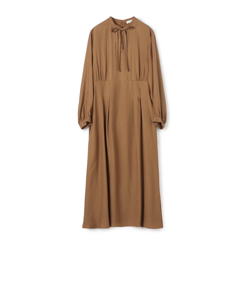 マイクロドットジャカード ウエストギャザーワンピース