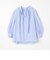 コットンストライプ ネックギャザーシャツ