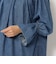 コットンデニム ギャザーネックチュニックブラウス