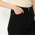 コットンブラックデニム テーパードクロップドパンツ