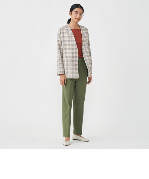 ツイードチェック ノーカラージャケット｜トゥモロ－ランドの