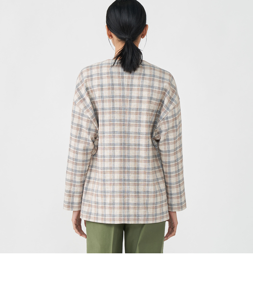 ツイードチェック ノーカラージャケット｜トゥモロ－ランドの