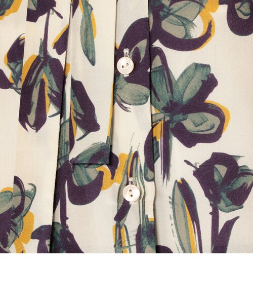 シルククローバープリント ボウタイブラウス｜トゥモロ－ランドの