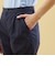 コットンストレッチブロード タックテーパードパンツ