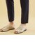 コットンストレッチブロード タックテーパードパンツ