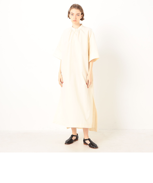 トゥモローランドシャツワンピース セール】 プレミアムオックス バンドカラーシャツワンピース