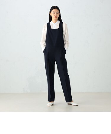 BACCA バッカ ネイビー シアサッカー カバードサロペット ネイビー 36  