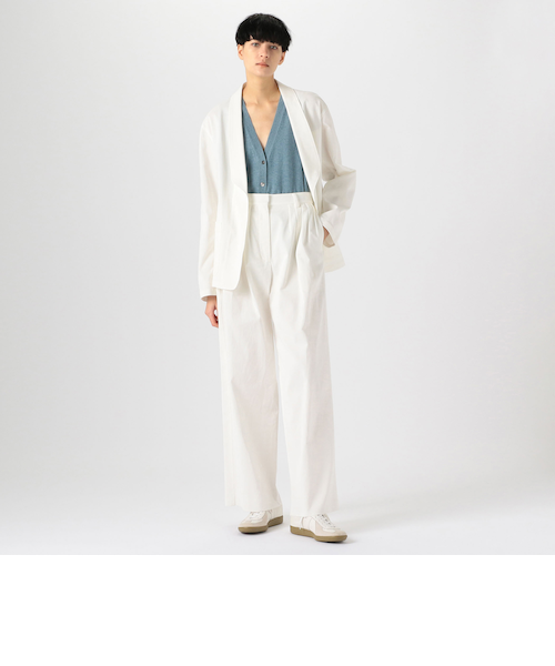 ピュアホワイト　コットン　ビジュージャケット　M コットンピケ ワークジャケット｜トゥモロ－ランドのアウトレット通販