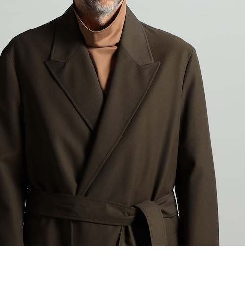 【別注】CARUSO per TOMORROWLAND ラップコート セール】【別注】CARUSO per TOMORROWLAND ウールコットンツイル