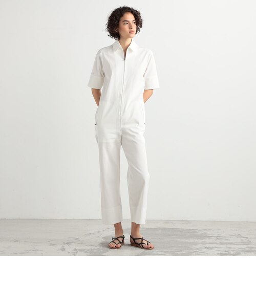 【美品】BACCA コットンピケ ジップアップコンビネゾン 黒 トゥモローランド コットンピケ ジップアップコンビネゾン｜トゥモロ－ランドの