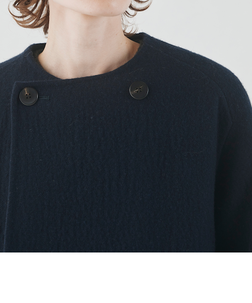 ランダムウール カラーレスショートトレンチコート｜トゥモロ－ランド