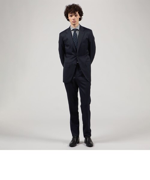 Super100'sウール ソリッド シングルブレステッド2Bジャケット