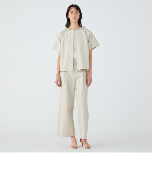 一部WEB先行予約】コットンギャバジン ベルテッドシャツ