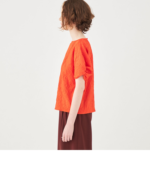 フラワージャカード ツイストスリーブブラウス｜トゥモロ－ランドの