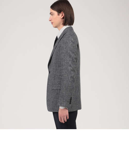 リネンウールコットン シングルブレステッド2Bジャケット｜トゥモロ