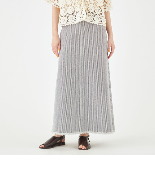 MACPHEE ヒッコリーストライプデニム セミフレアマキシスカート BPF01_12_12054205501_1801?$