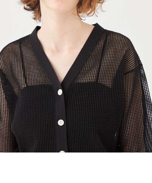 スクエアメッシュ Vネックカーディガン｜トゥモロ－ランドの