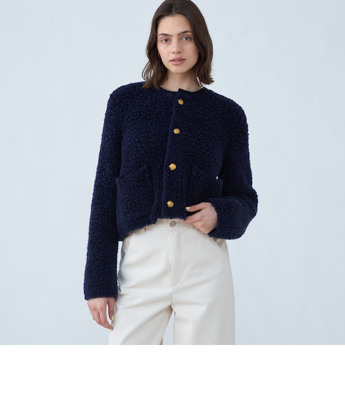 ムートン クルーネックカーディガン｜トゥモロ－ランドのアウトレット