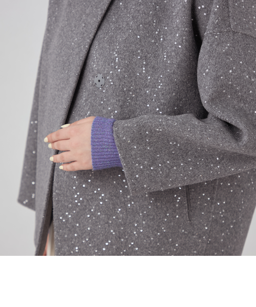 L’EQUIPE スパンコールが光るコクーンコート L'EQUIPE スパンコールが光るコクーンコート