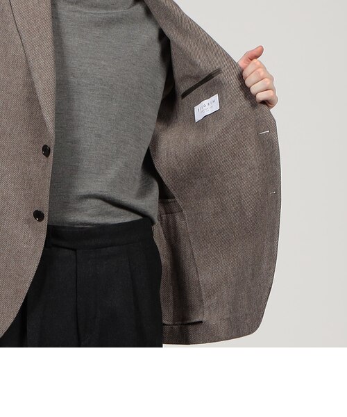 極美品Zegna Trofeoカシミヤ＋シルクテーラードジャケット灰 M着用２回 ウールカシミヤ シングルブレステッド 2Bジャケット ZEGNA TROFEO