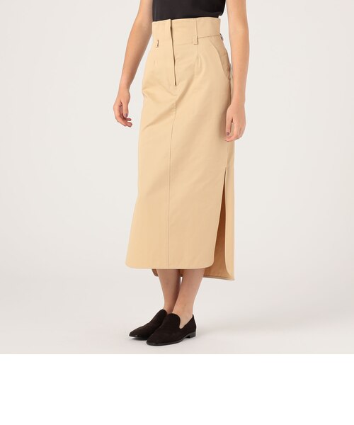 mame kurogouchi ペプラムスカート　ベージュ Mame Kurogouchi Side Slit Skirt｜トゥモロ－ランドのアウトレット