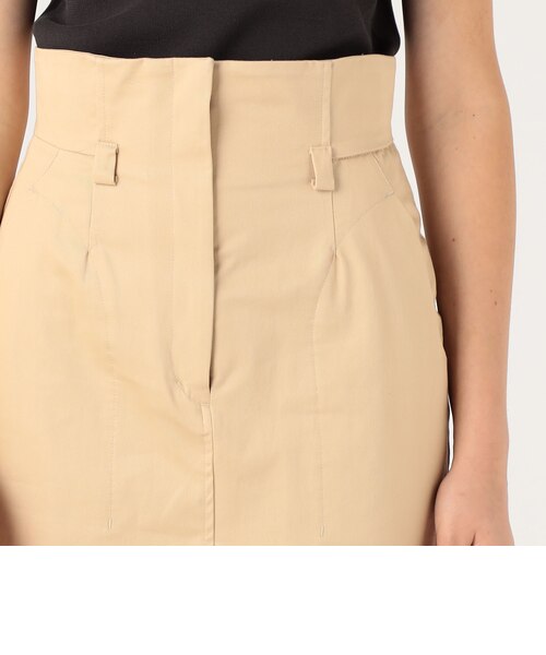 MAME KUROGOUCHI コットンチノサイドスリットスカート ベージュ Mame Kurogouchi Side Slit Skirt｜トゥモロ－ランドのアウトレット