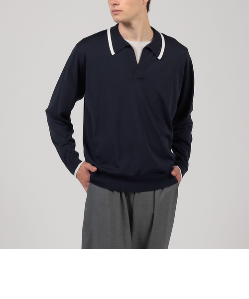 別注】JOHN SMEDLEY ウール スキッパーネック ニット｜トゥモロ