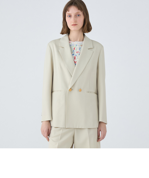 ウールギャバジン ダブルブレストジャケット｜トゥモロ－ランド