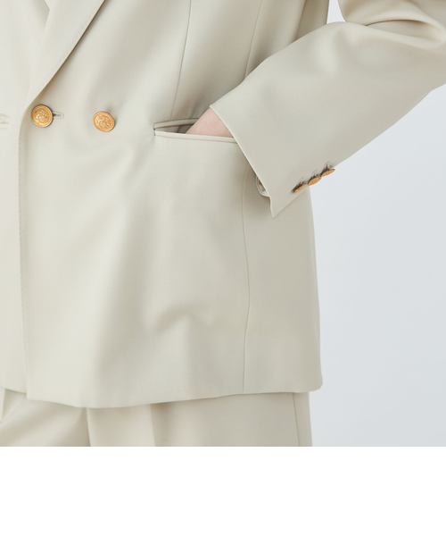 ウールギャバジン ダブルブレストジャケット｜トゥモロ－ランドの